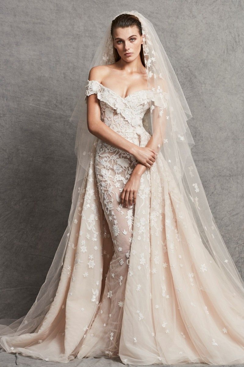 Compra Fuera Del Hombro Champagne Vestidos De Novia Zuhair Murad Tallas  Grandes Vestido De Novia Vestidos De Novia Con Sobrefalda Vestido De Novia  Barato | Entrega Rápida Y Calidad | Es.Dhgate