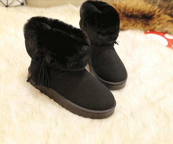 Botas de invierno para mujer, escarchadas y botas de algodón cachemira. Botas cortas