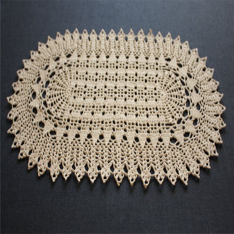 Acheter Napperon Ovale En Crochet Beige Chemin De Table Napperon