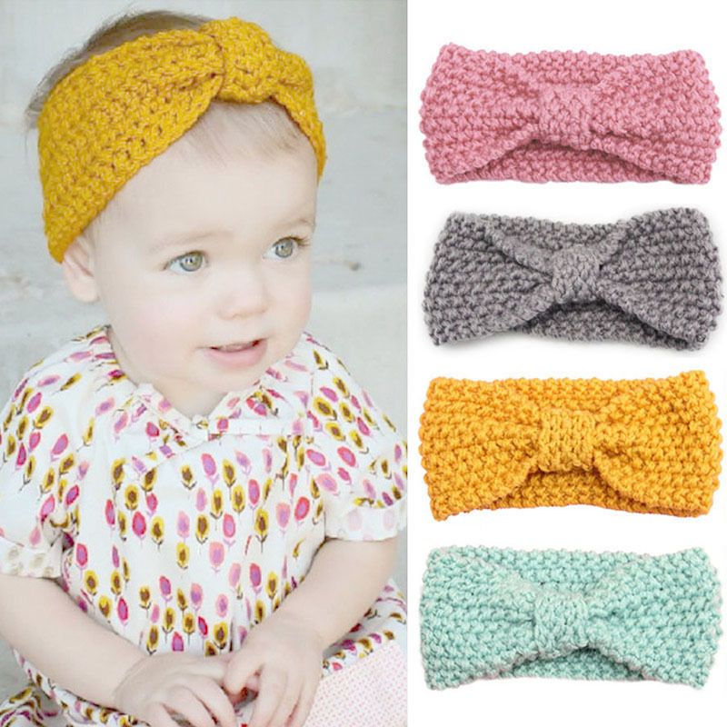 Mädchen-Baby-Kleinkind-Häkelarbeit-Bogen-Stirnband-Haar-Band-Zusätze Headwear 