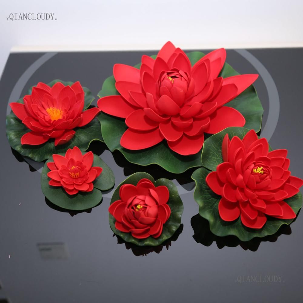 Artificial Simulation Lotus Flower Water Lily Home Swim Pool Fake