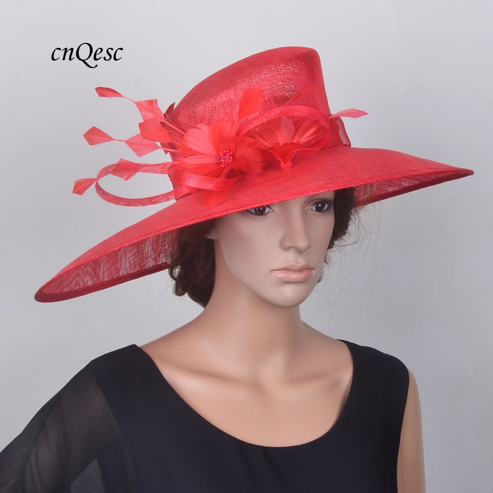 Burgundy Wine Red Feather Flower Sinamay Disc Saucer Hat Fascinator Races 5881 