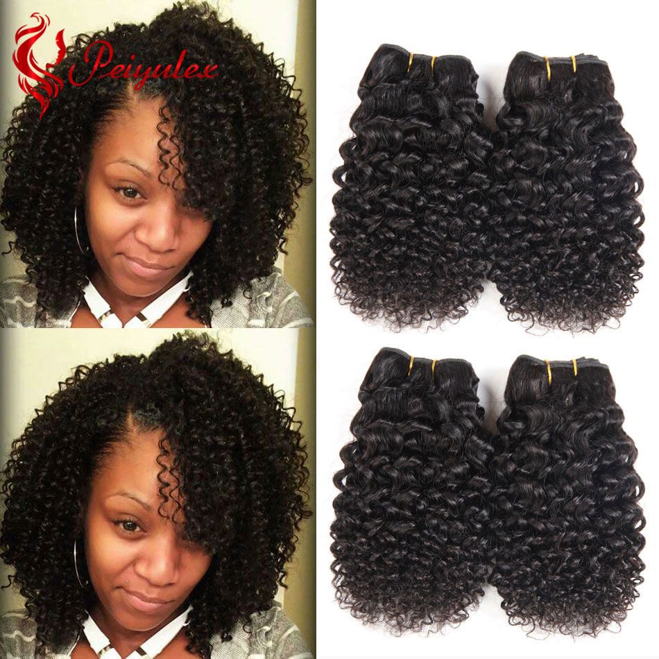 Brazilian Kinky Curly Virgin Human Hair Weave Bundles Brazilian