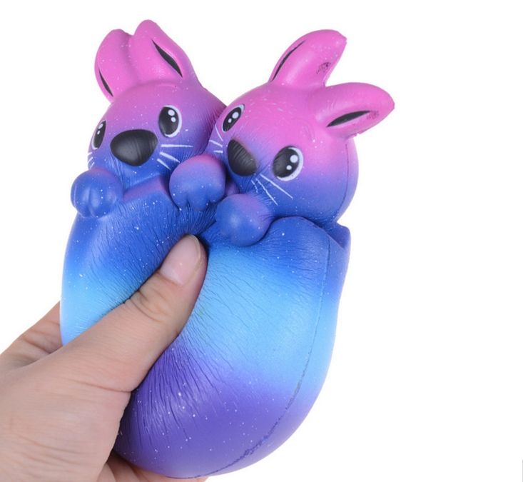miss rabbit fur squishy pillow