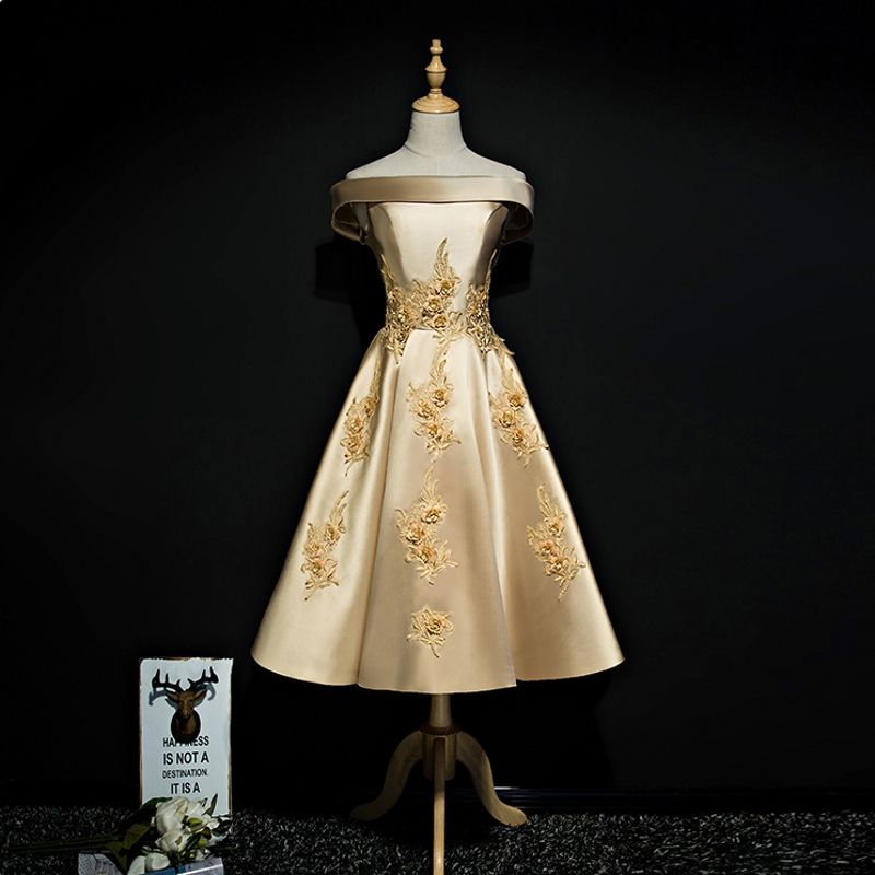 gold graduation dress
