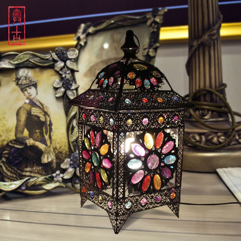 2019 Bohemian Style Table Lamp Crystal Color Vision Lamp Bed Light Cafe Studio Decoration Light Ac90 260v From Kirke 120 55 Dhgate Com