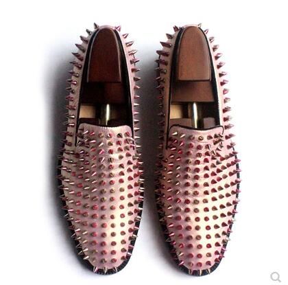 Acheter Hommes Chaussures Rose Gold Mocassins Spike Cloutés Slip Sur Cuir Bas De La Mode Hommes Bota Chaussure Blanc Printemps Automne Robe De Mariée Chaussures De 63,48 € Du Bessfashionshoes | Fr.DHgate.Com