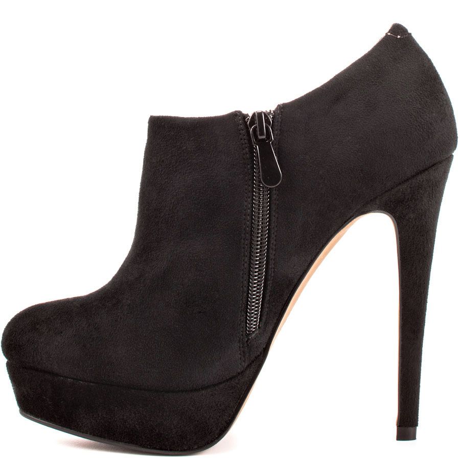 black ankle booties round toe