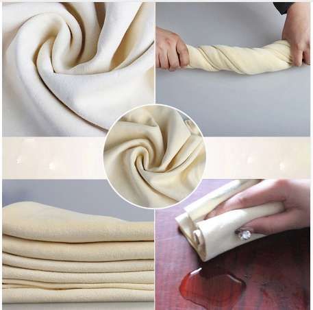 Car Cleaning Natural Chamois Leather Cloth Washing Suede Absorbent Drying Towel 
