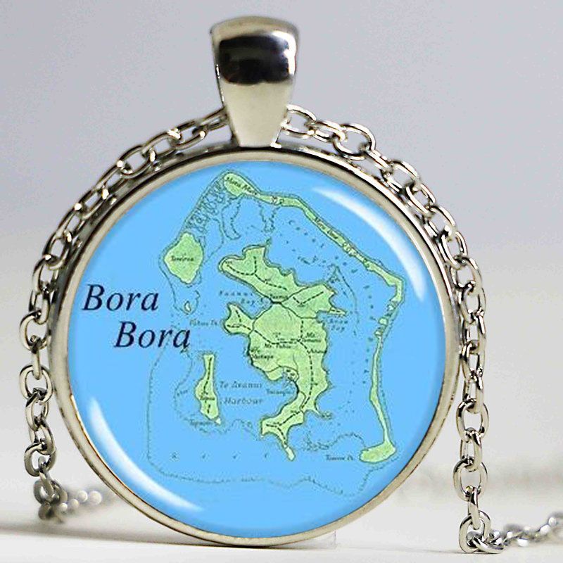 Grosshandel Bora Bora Karte Anhanger Insel Karte Halskette Franzosisch Polynesien Bild Schmuck Silber Runde Von Zhangshuni 1 68 Auf De Dhgate Com Dhgate