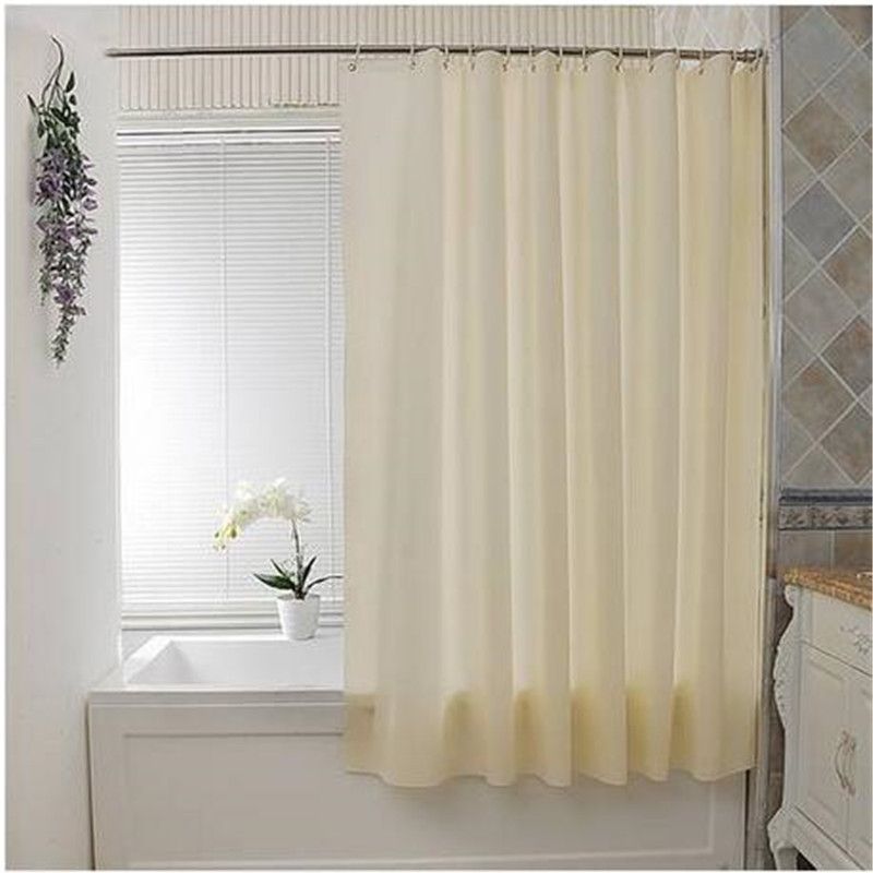 2020 Plain Waterproof PEVA Bathroom Shower Curtain 12 Button Holes
