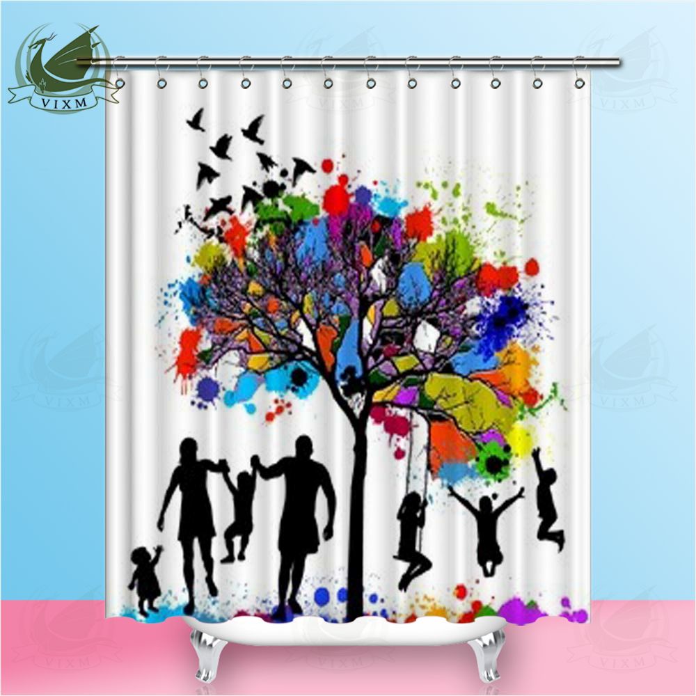 colorful fabric shower curtains