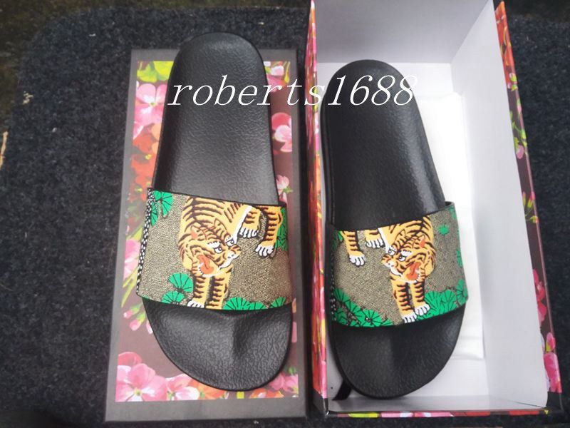 New Arrival Mens Fashion Green Bengal Tiger Slide Sandals Slippers With Thick Rubber Sole Boys