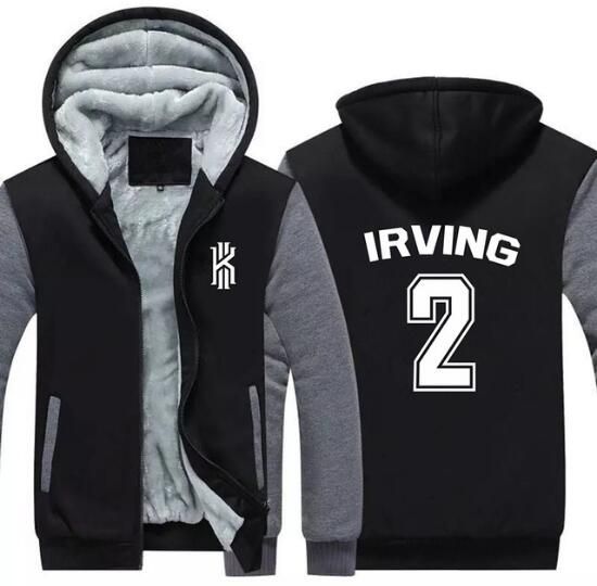 Compre 2018 Invierno Sudaderas Con Capucha De Algodón Gruesa Polarización  KYRIE IRVING Sudadera Con Capucha De Impresión Sudadera Con Capucha De La  Cremallera De La Moda Cardigan Coat A 45,25 € Del