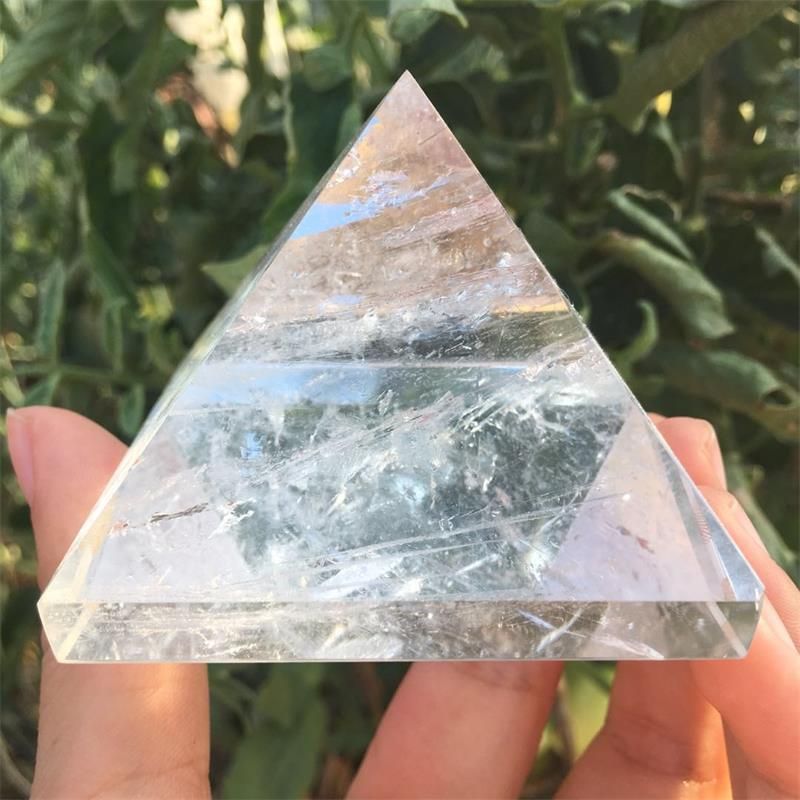 Tropfenverschiffen 6cm Natürliche klare Quarzkristallpyramideedelsteinpyramide polierte die quartzkristallpyramide, die für Hauptdekoration heilt
