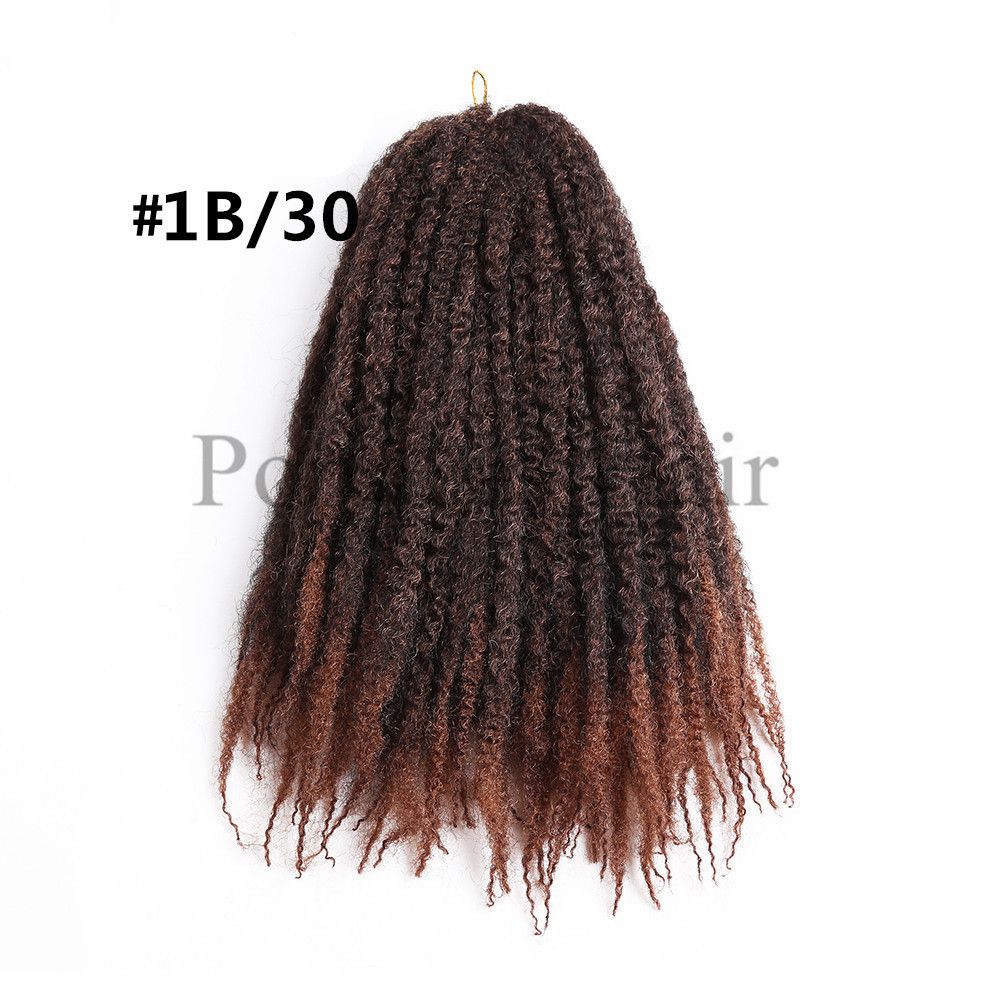 2019 1b 30 Ombre Hair Extensions 18inch Afro Kinky Marley Crochet