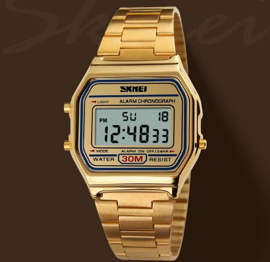 skmei gold watch