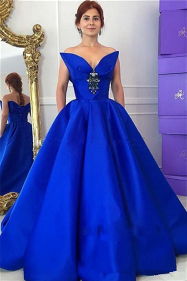 electric blue ball gown