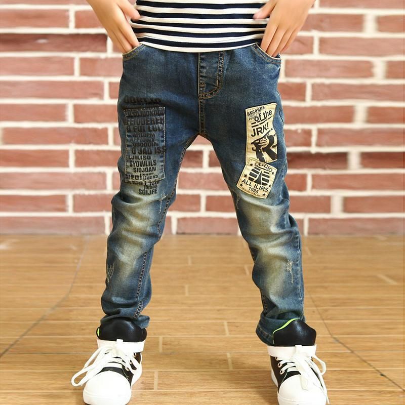 Compra Moda Chicos Vaqueros Nuevo Estilo Carta Jeans Estampados Para Niños  Primavera Otoño Niños Pantalones De Mezclilla 4 12 Años Pantalones De Niños  Pequeños Barato | Entrega Rápida Y Calidad | Es.Dhgate