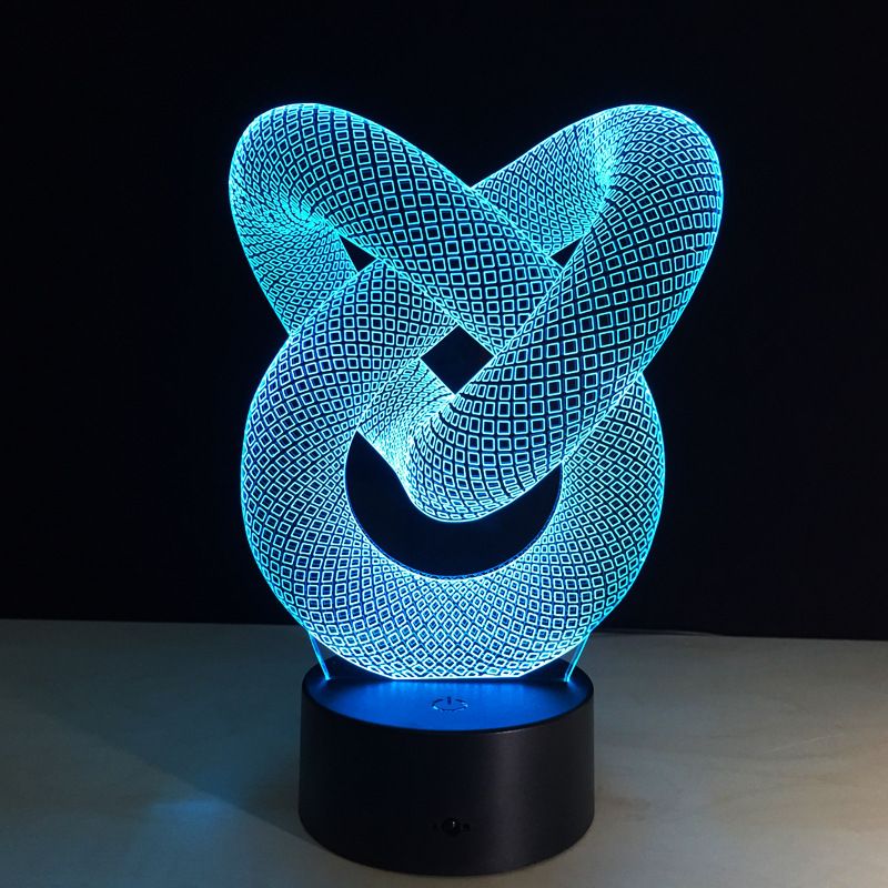 compre abstracto colorido gradiente 3d lampara de mesa led acrilico lamparas estereo creativo usb tactil lamparas led para mesa led luces led a 16 87