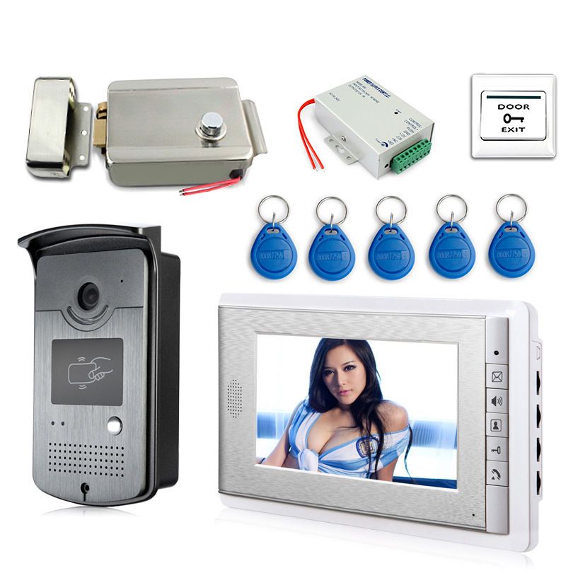 7 Screen Video Doorbell Intercom Door Phone System Id Keyfobs