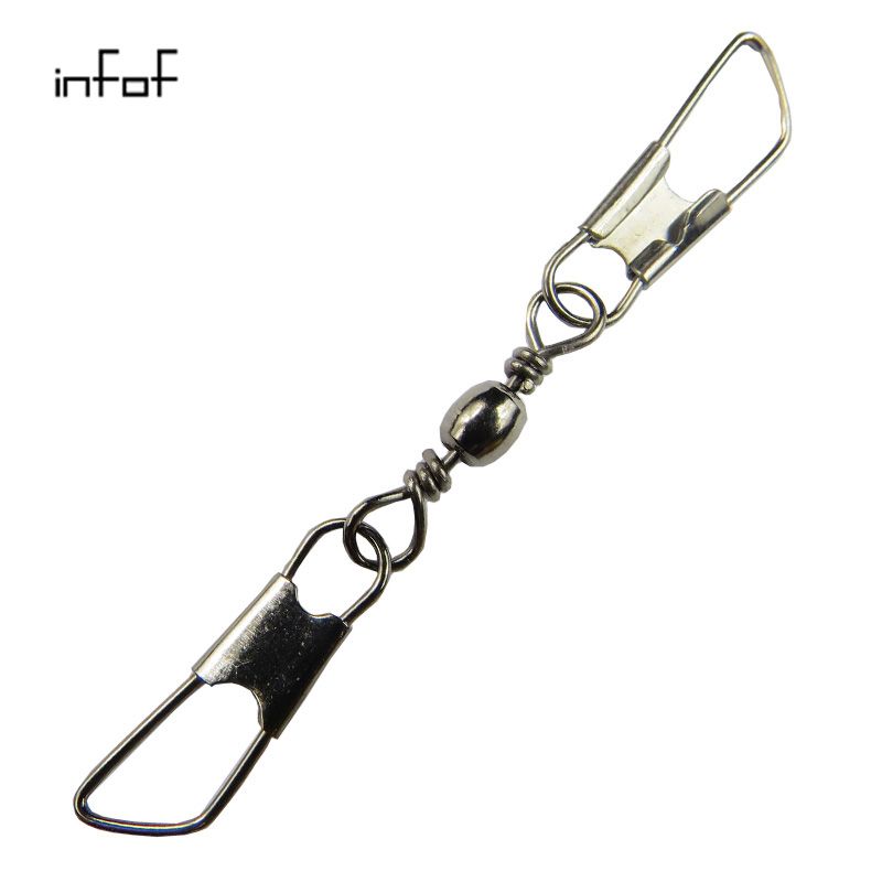 2020 INFOF Big Size Fishing Swivels Barrel Swivels With Double Safety