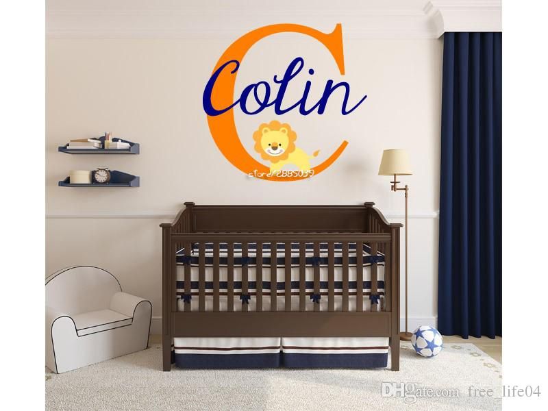 Baby Monogram Vinyl Wall Art Name Wall Decal Sticker Custom