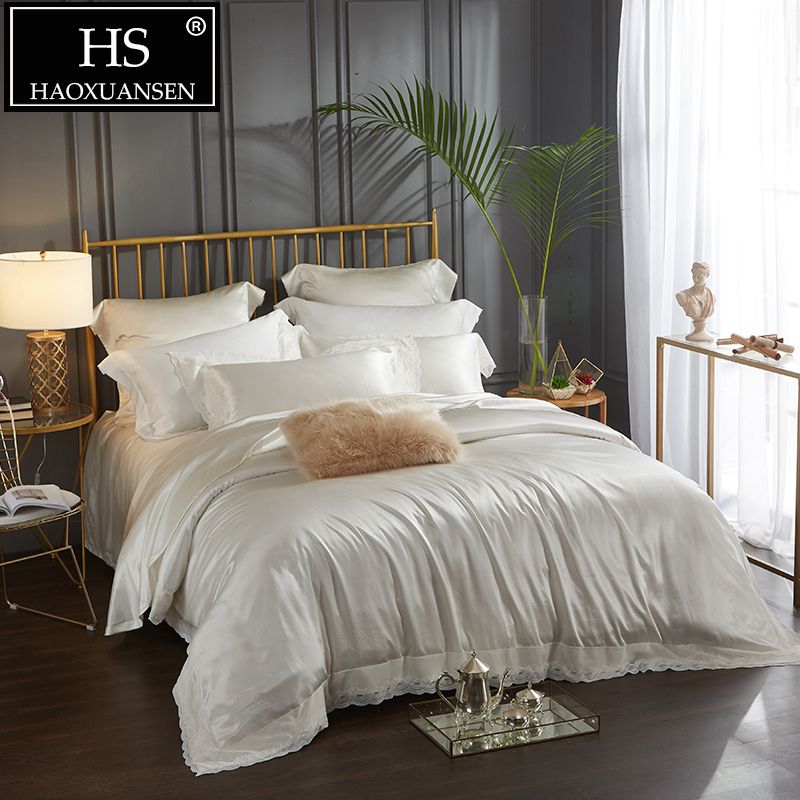 Hs Luxury Peacock Blue 19 Momme 100 Pure Mulberry Silk Bedding