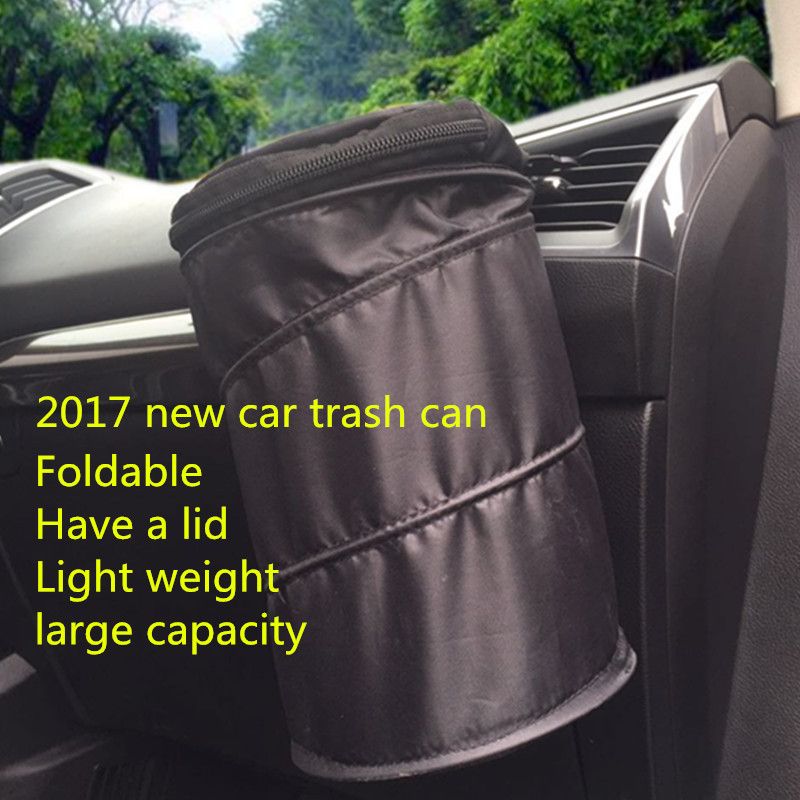 Car Auto Garbage Can Oxford Trash Can Wastebasket Garbage Dust Case Holder Bin