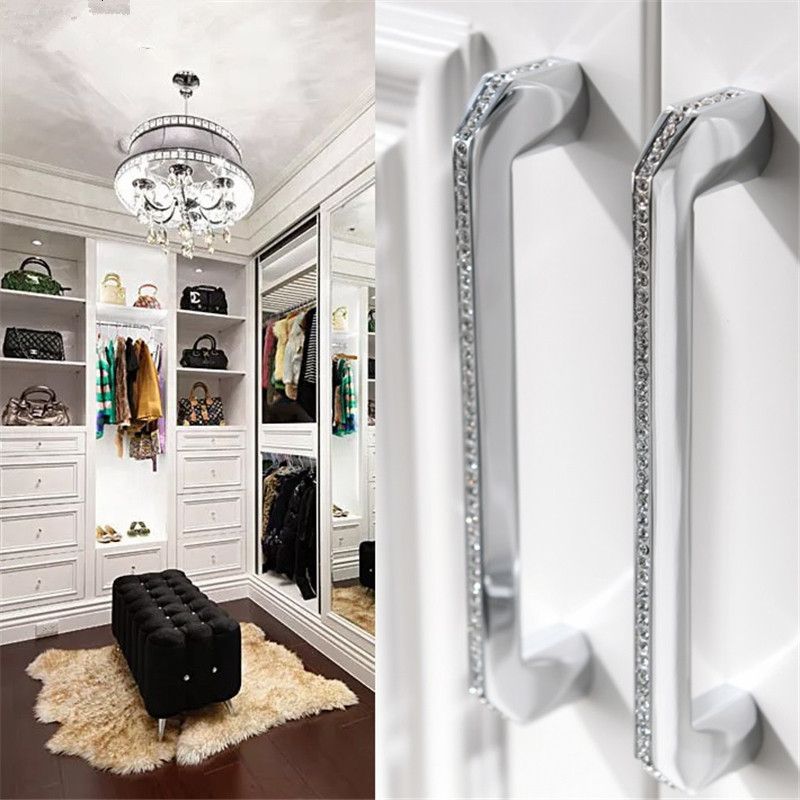 2019 24k Gold Or Chrome Czech Crystal Drawer Cabinet Knobs