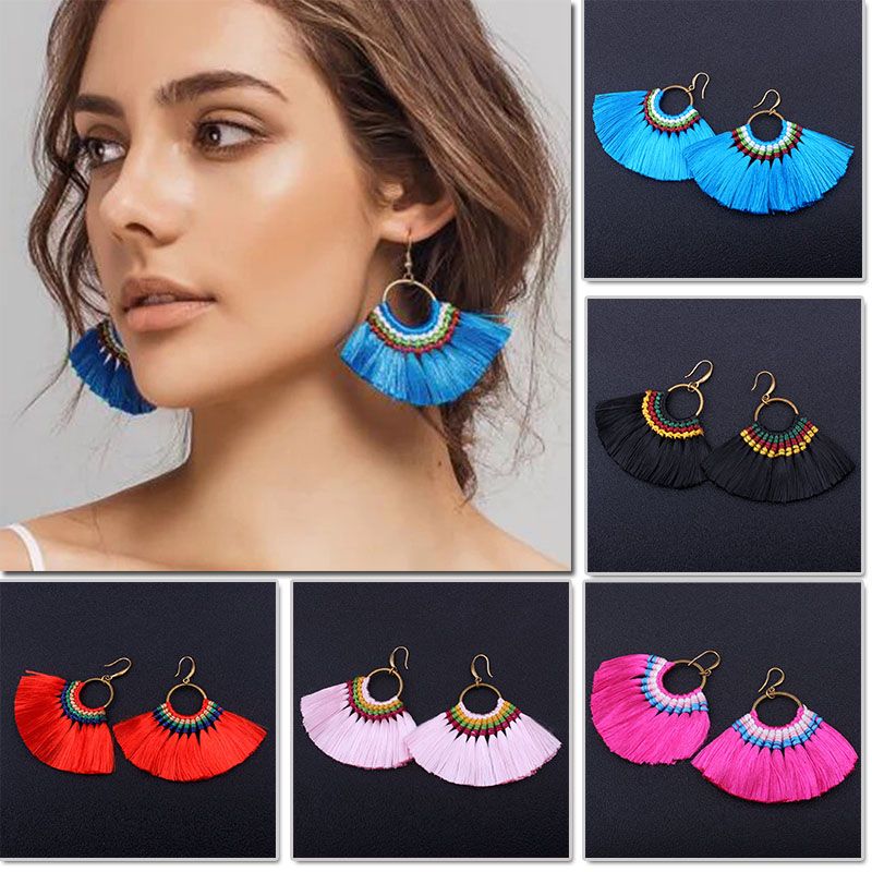 Fashion diamond shape earrings female creative vintage tassel earrings diy