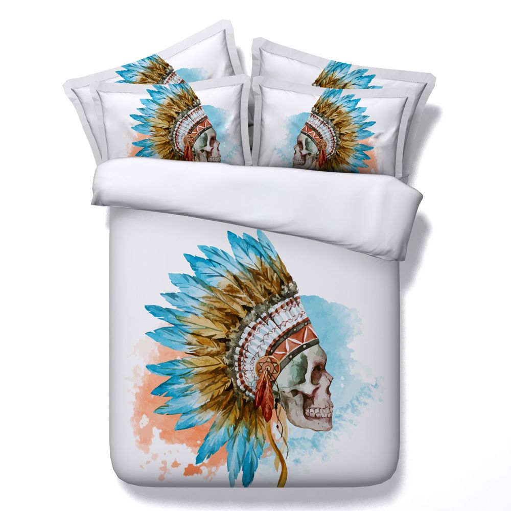 3d Watercolor Duvet Cover Animal Bedding Sets Human Skeleton