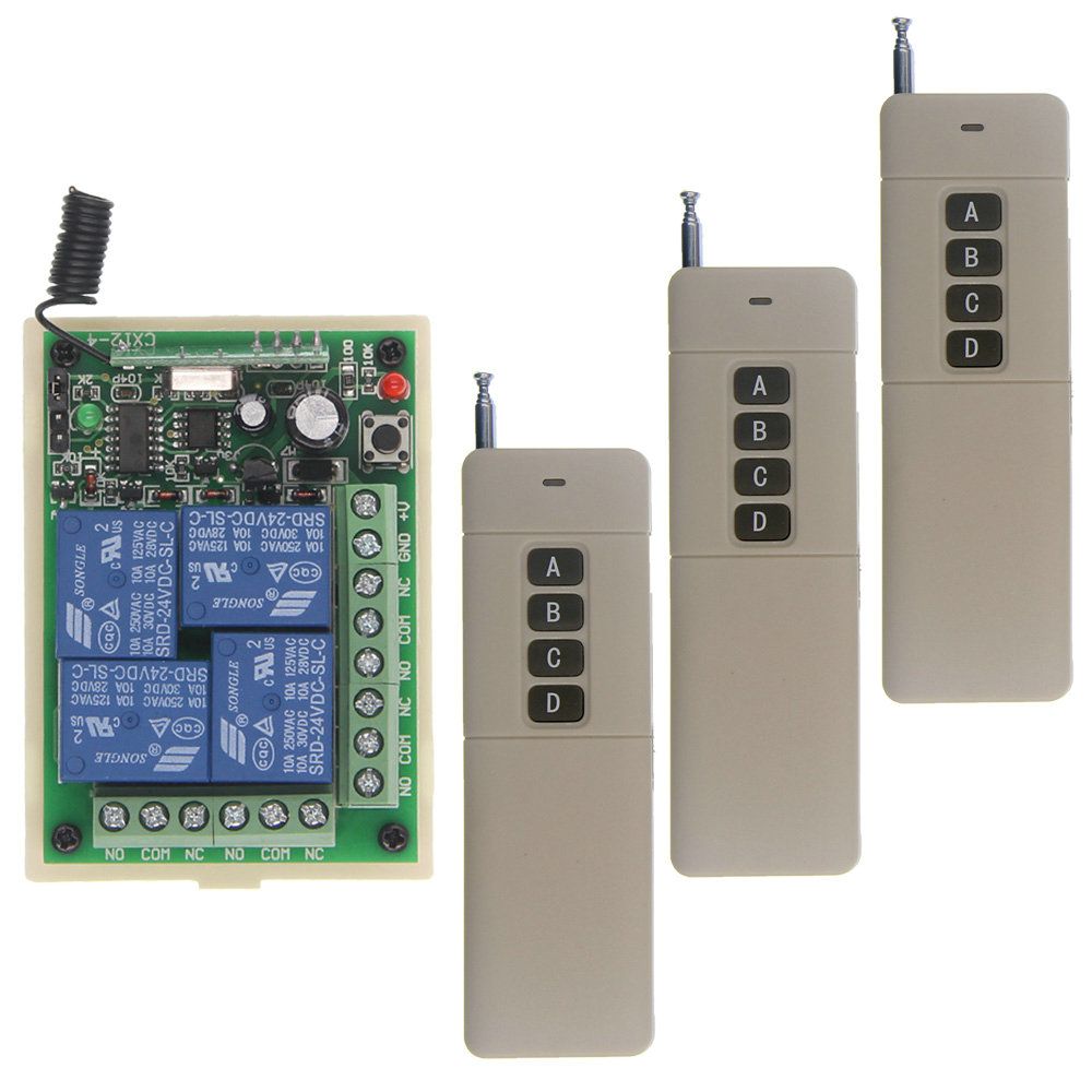 2020 3000M Long Distance DC 12V 24V 4 CH 4CH RF Wireless Remote Control