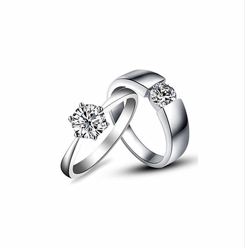 2020 Wholesale Fashionable 1 25ct Couple Rings For Lovers 925 Sterling Silver White Gold Color Solitaire Ring Synthetic Diamonds Ring From Qyy1985718 361 8 Dhgate Com