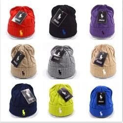 black polo hat with white horse