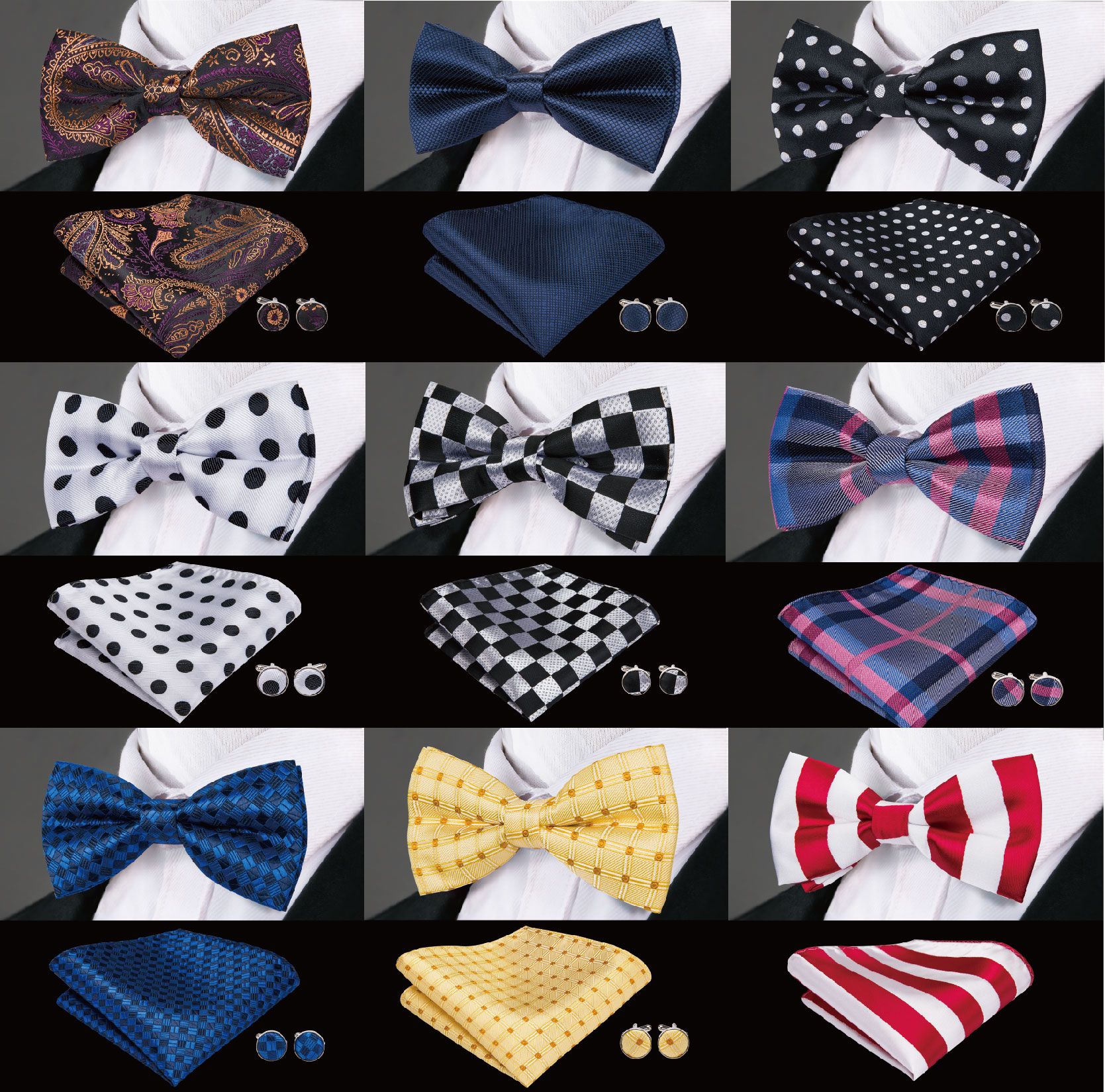 Mens Bow Tie Men Silk Bow Ties Designer For Men Classic Silk Hanky  Cufflinks Jacquard Woven Wholesale Weeding Business Party From Doris_0115,  $6 | DHgate.Com