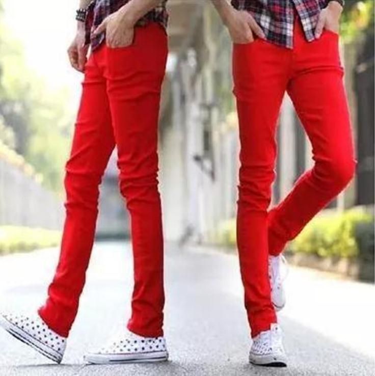 red jeans mens skinny