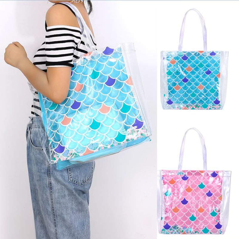 Bolsas de hombro de la Mujeres Dynamic Quicksand Bolsos transparentes de gran capacidad Tote Clear