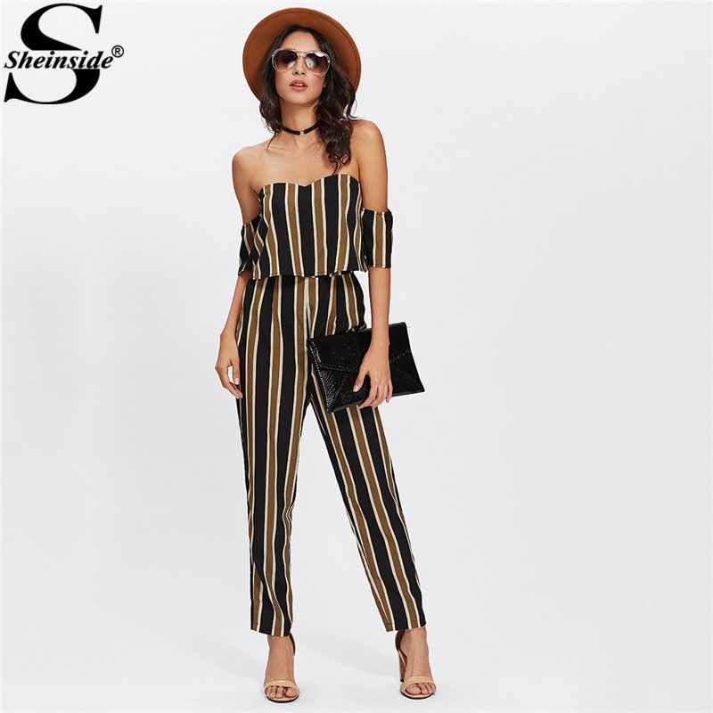 striped jumpsuit shorts