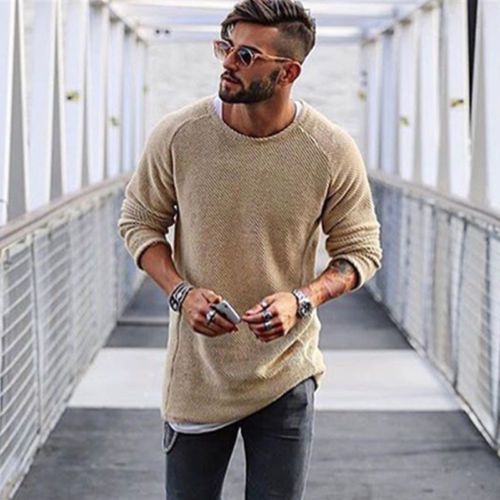 tan sweater outfit men