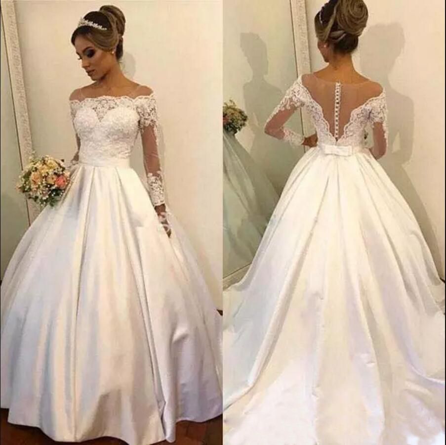 used long sleeve wedding dresses