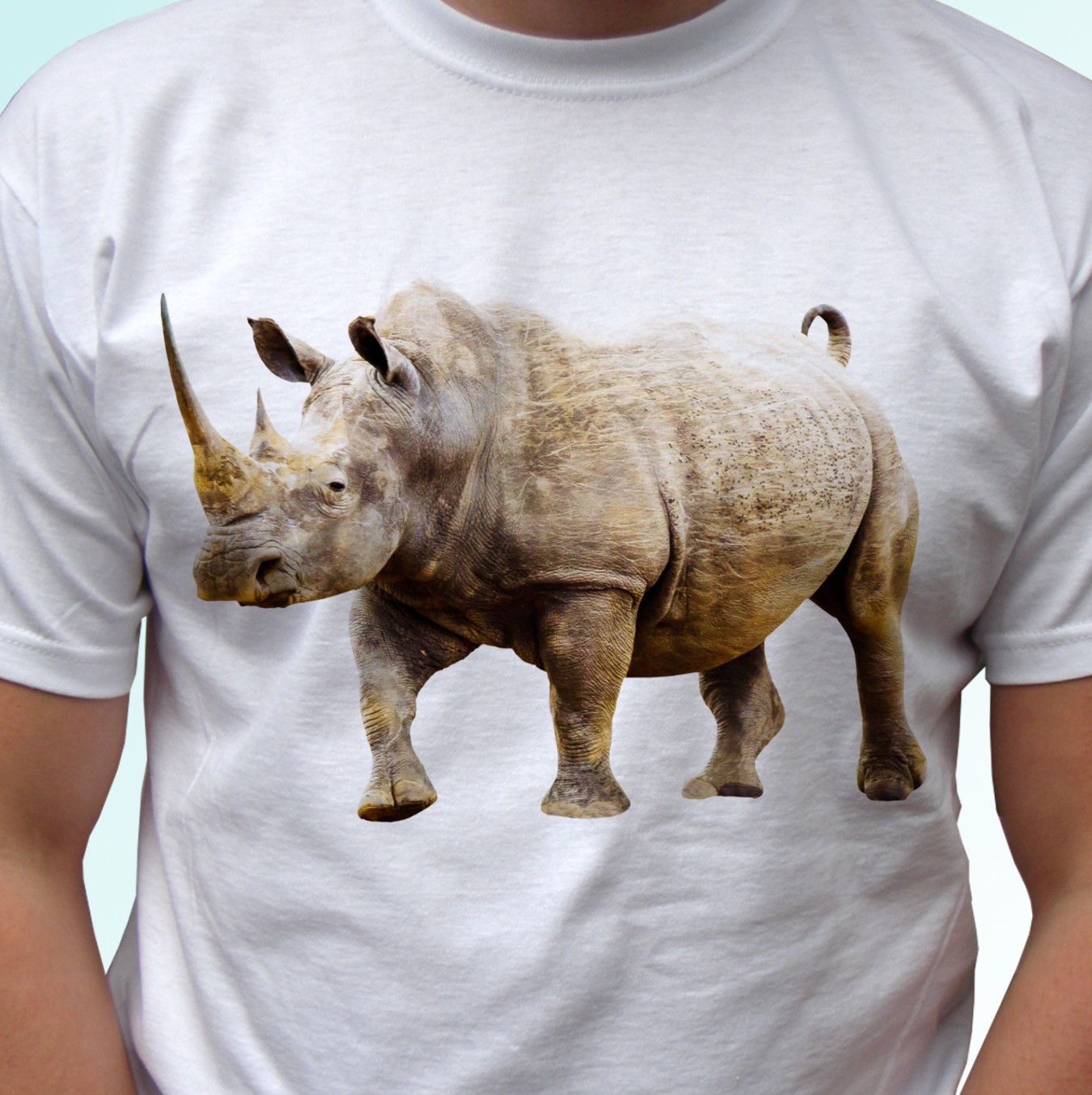 Rhino camiseta blanca Animal Rinoceronte Tee Top Design - para mujer para  hombre para niños bebé de la manera de la manga corta venta 100% algodón  punk Tops