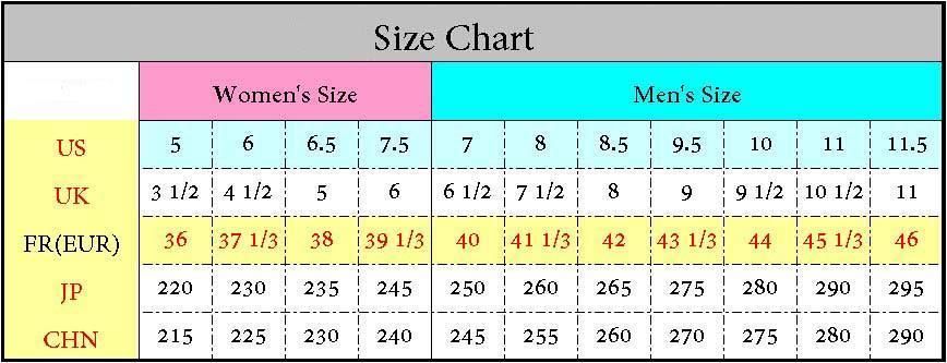 ultra boost size chart