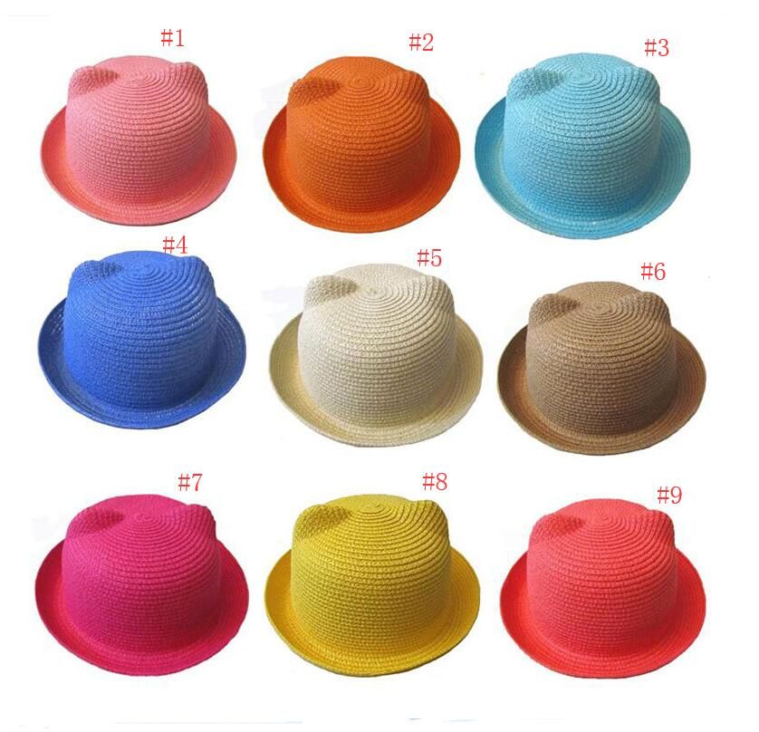 Acquistare Cappello Di Paglia Bambino Estate Bambini Gatto Gatto Orecchio  Cappelli Adorabile Spiaggia Berretto Bambini Personaggio Personaggio  Ragazze Ragazzi Solido Cappello Da Sole Cappello Da Donna Uomo Avaro  Cappelli Da Corn 50