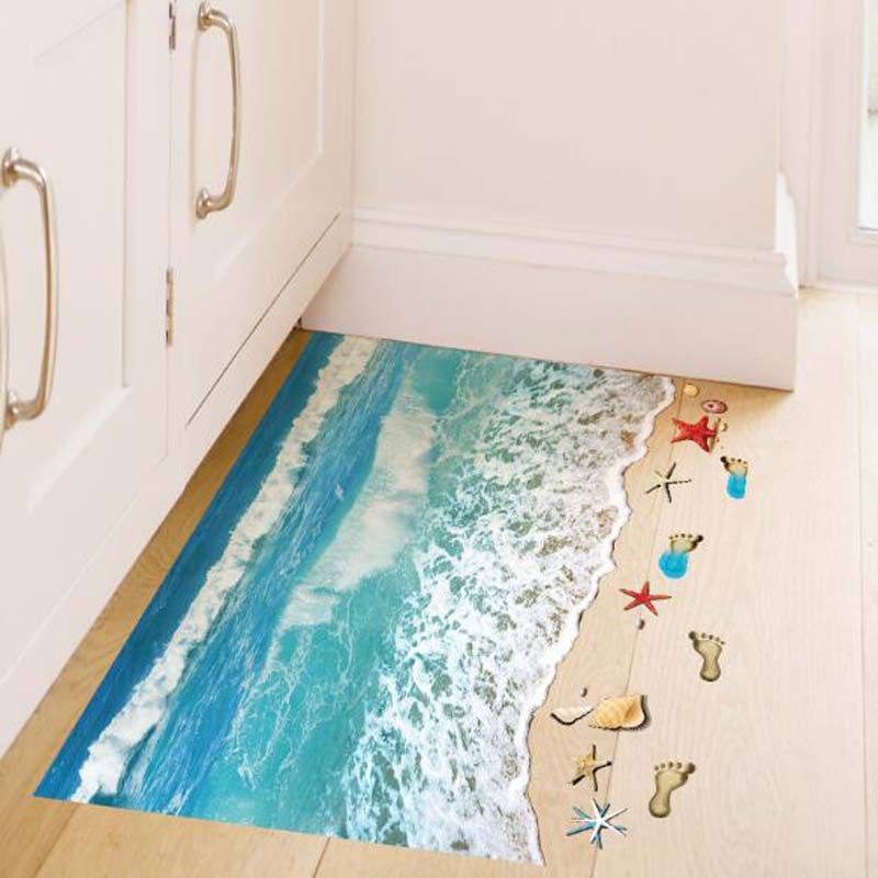 Grosshandel Romantische Meer Strandboden Aufkleber 3d Simulation