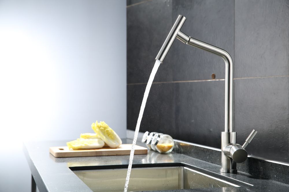 2019 Brushed Nickel Kitchen Faucet Modern Kitchen Mixer Tap 304