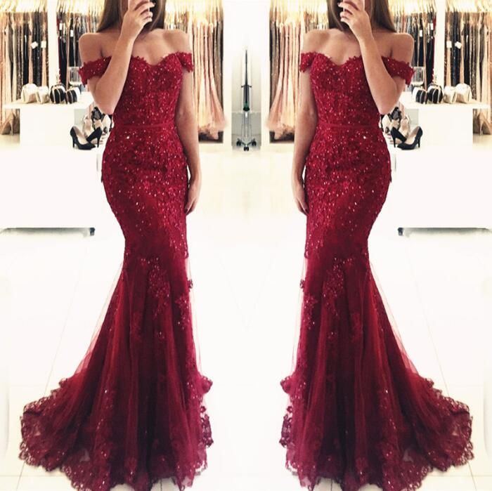 elegant red prom dresses