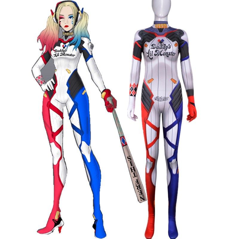 2019 Suicide Squad Harley Quinn Costume 3D Original Movie Superhero Woman Costume Zentai Suit Halloween From Hosiyoubi, $44.68