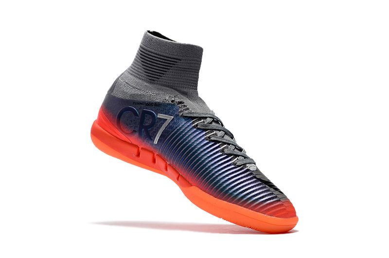 Original Gris Naranja CR7 Botines fútbol Superfly V / IC Zapatos de fútbol para