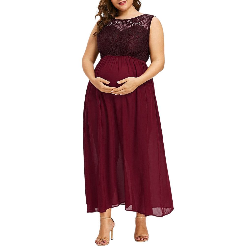 plus size maternity chiffon dress